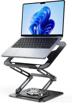 Soporte para laptop de 15 pulgadas para escritorio giratorio de 360°