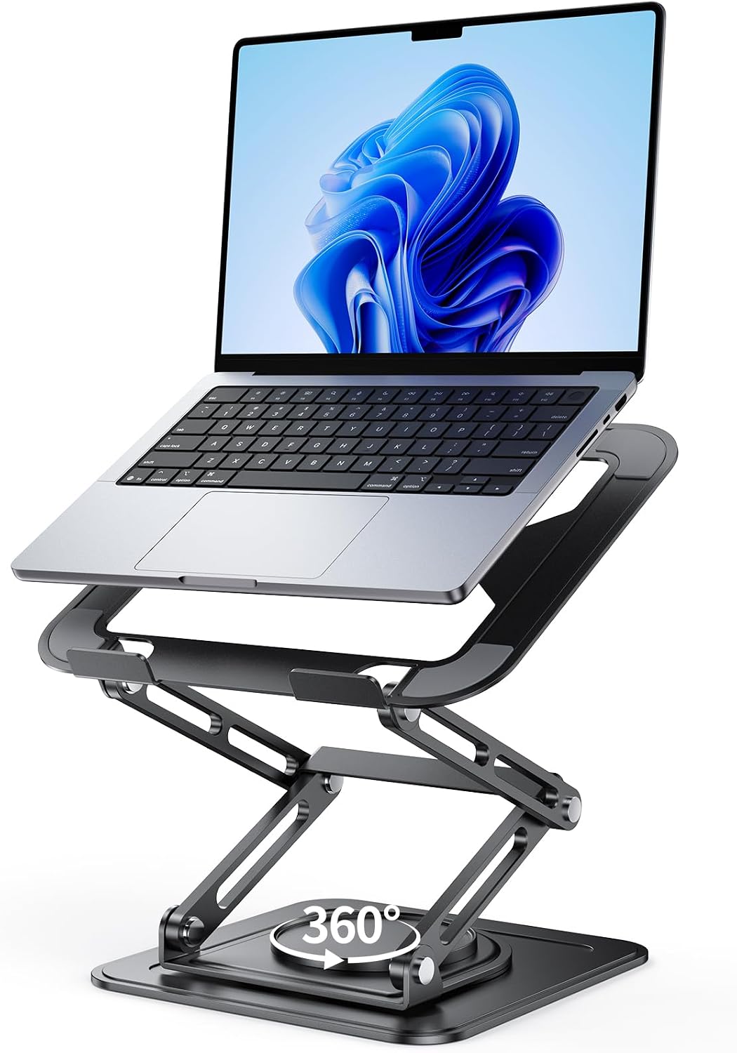 Soporte para laptop de 15 pulgadas para escritorio giratorio de 360°