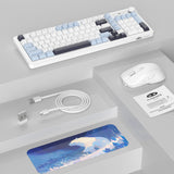 MageGee V990 - Combo de teclado y mouse inalámbricos cremosos, 99 t...