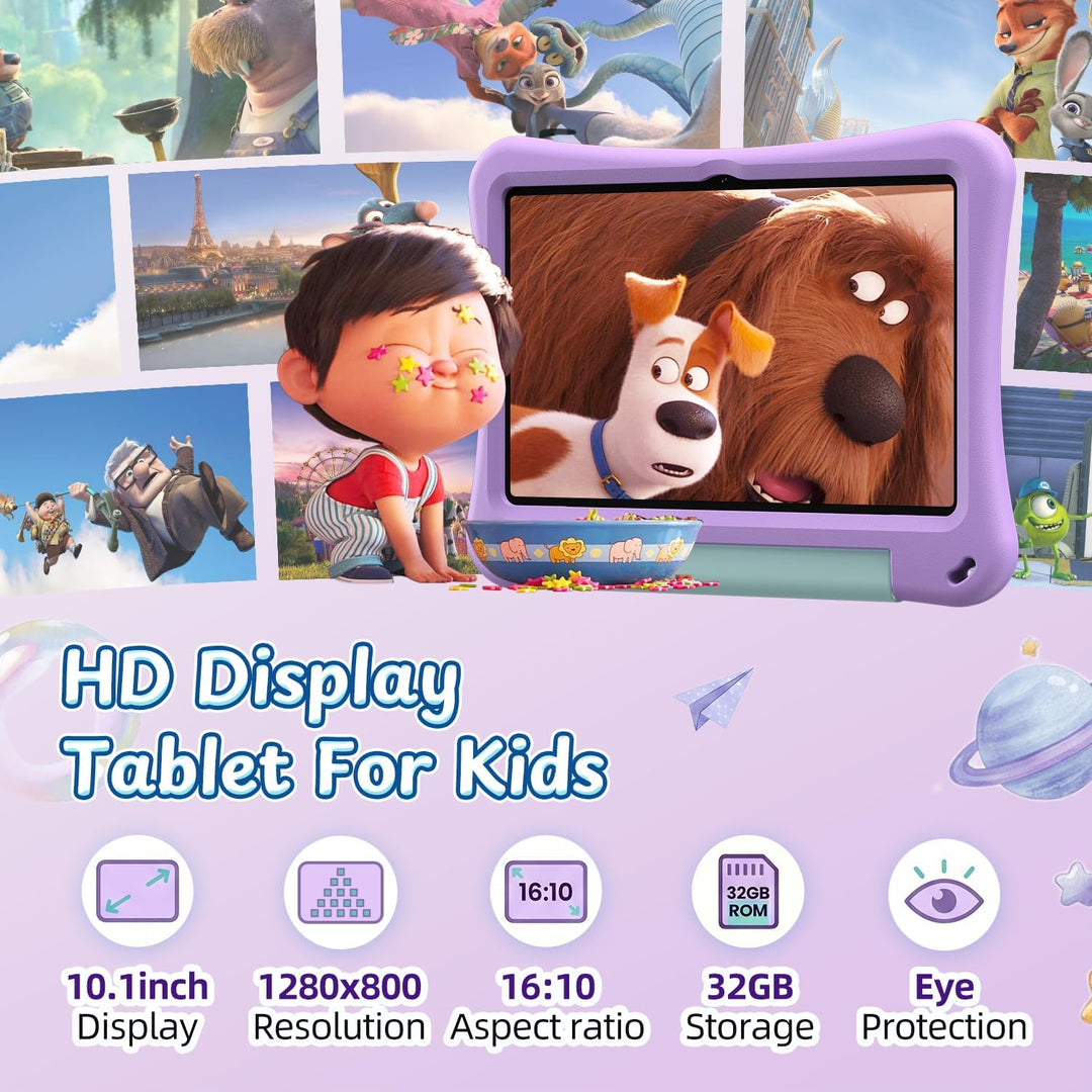 EDUAITABLET Tablet infantil de 10 pulgadas, tableta Android 16 para...