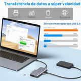Estación de acoplamiento USB C para portátil con monitor dual HDMI...