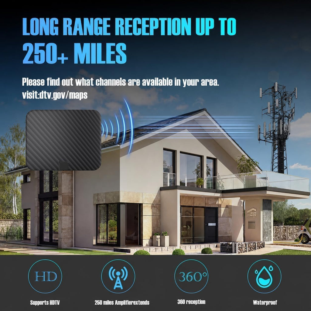 Antena de TV para canales locales, antena de TV para Smart TV interior