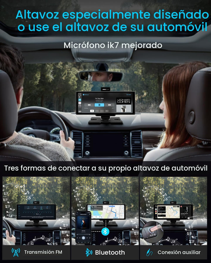 Pantalla portátil Apple Carplay estéreo de coche de 10