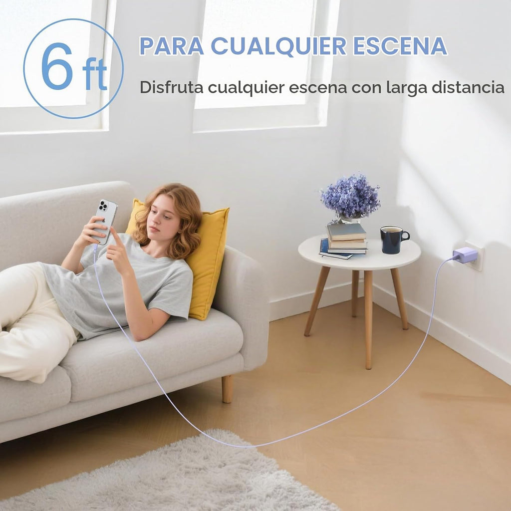 Cargador para iPhone 18, 17, 16, carga rápida, paquete de 2 cargadores USB