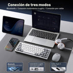 YUNZII Teclado mecánico inalámbrico de aluminio AL68 (plata, Gateron cero)