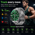 findtime Reloj inteligente para teléfonos Android, contestar llamadas, recordatorio de SMS, reloj inteligente compatible con iPhone, Bluetooth, acero inoxidable, reloj de fitness para hombre, reloj inteligente