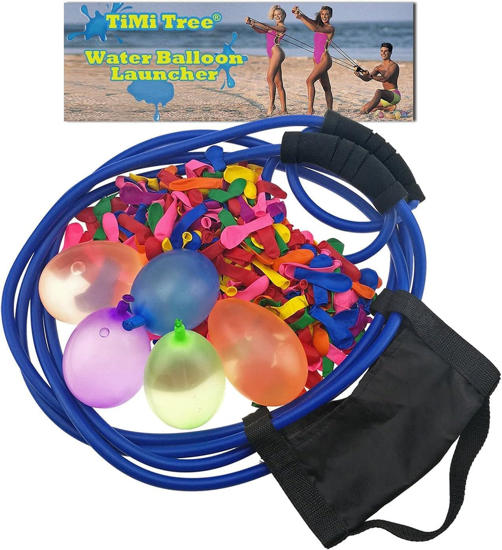 Lanzador de globos de agua de 500 yardas, tirachinas para 3 personas