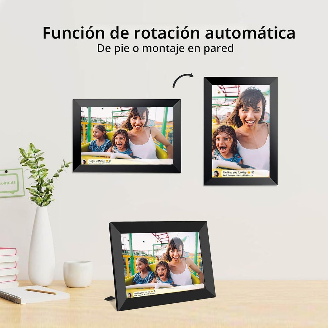 FRAMEO - Marco de fotos digital inteligente WiFi de 10.1 pulgadas,...