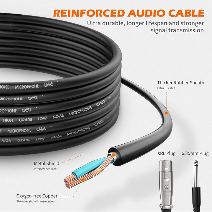 talomen Micrófono con cable para cantar, hembra de metal, interrupt...