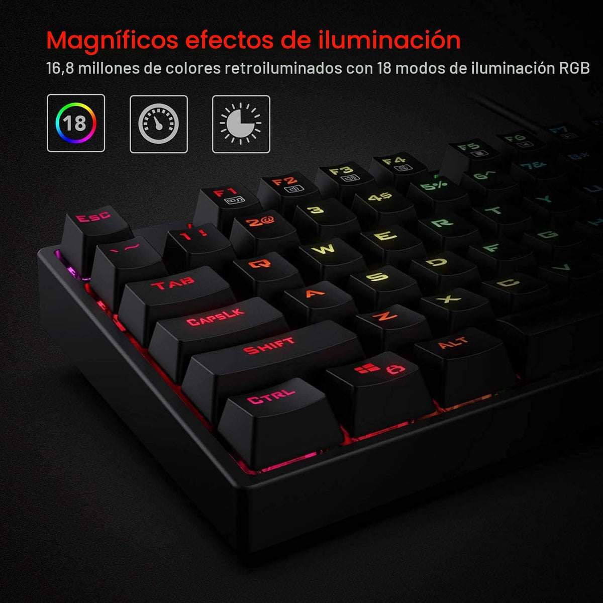 Redragon Teclado mecánico para juegos K582 RGB, 100% 104 teclas de...