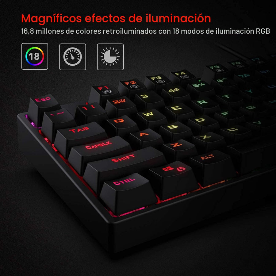 Redragon Teclado mecánico para juegos K582 RGB, 100% 104 teclas de...