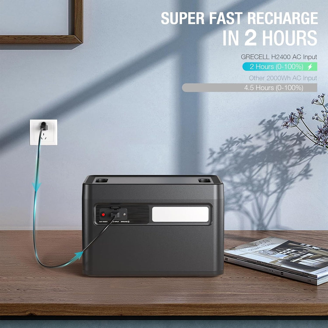 Estación de energía portátil de 2400 W, 1843 Wh, generador solar Li...
