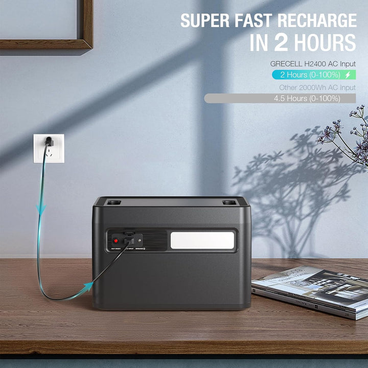 Estación de energía portátil de 2400 W, 1843 Wh, generador solar Li...