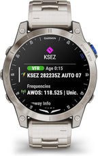 Garmin D2™ Mach 1, reloj inteligente aviador con pantalla táctil con mapa móvil GPS, tiempo de aviación, características de salud y bienestar y más, pulsera de titanio ventilada