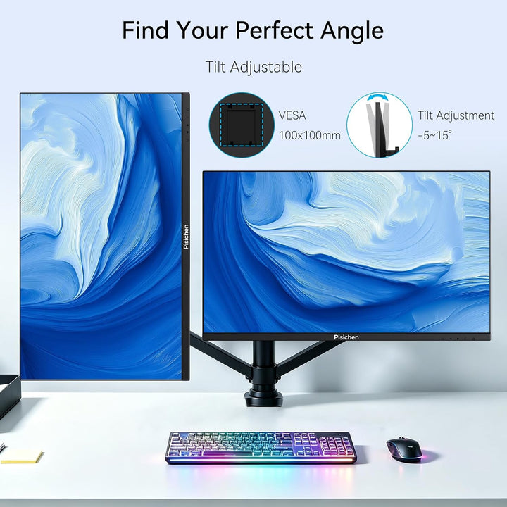 Pisichen Monitor de pantalla táctil 27" 2K 100Hz Monitor de jue...