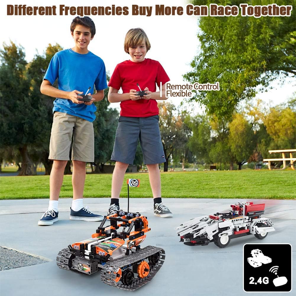 Kits de construcción de control remoto STEM 3 en 1 – Auto rastreado/robot/tanque – 2.4Ghz recargable RC Racer Toy Set regalo para niños de 8 a 12 14 años de edad y niñas mejor kit de aprendizaje de