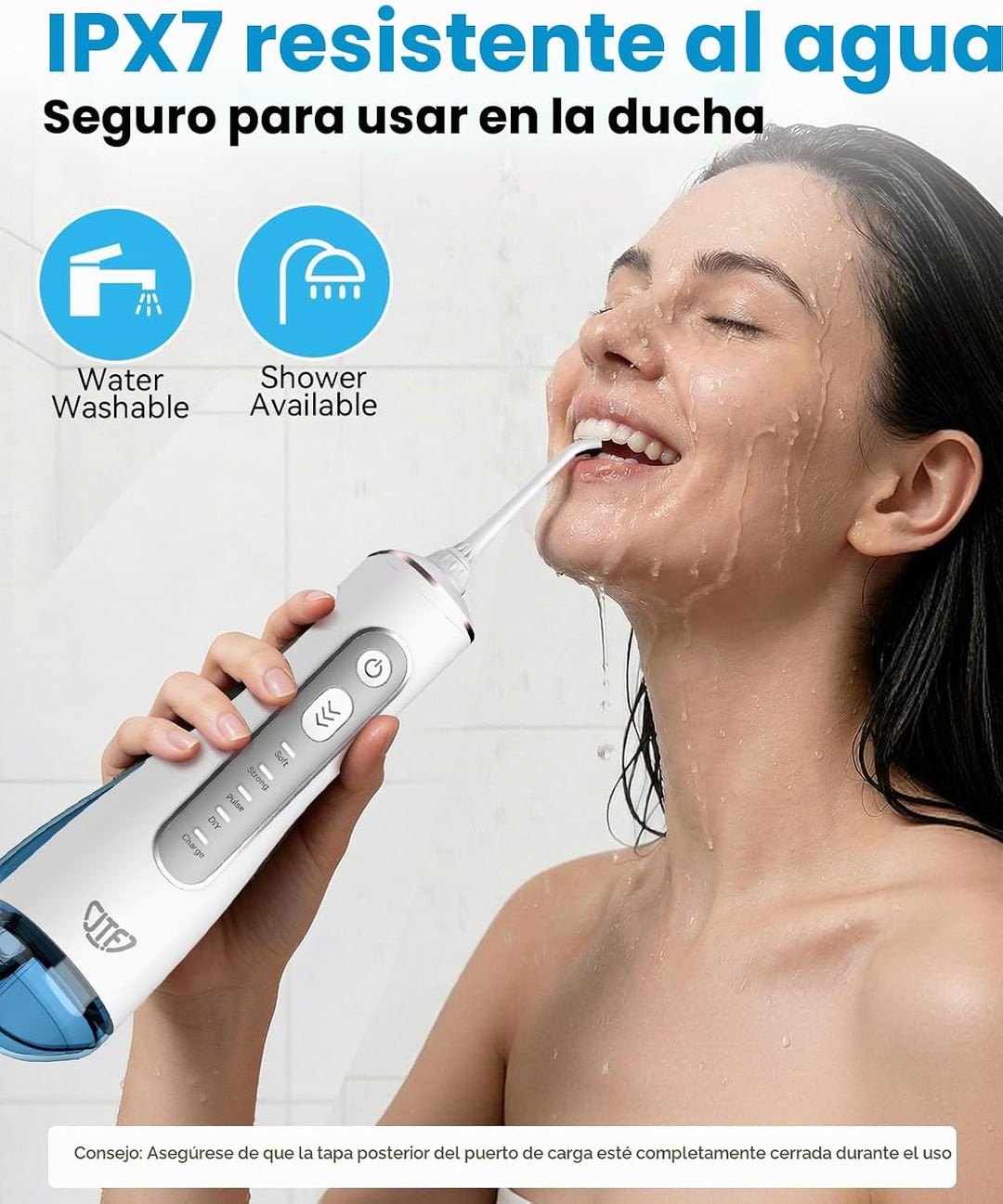 JTF Irrigador bucal portátil para dientes: 3 modos y 10 niveles de...