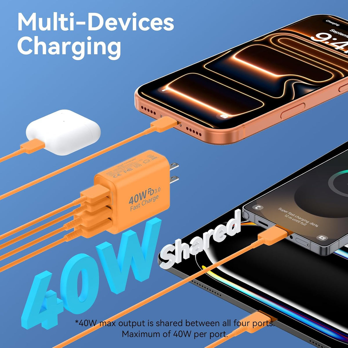 Bloques de carga rápida del teléfono del cargador del cargador de la pared