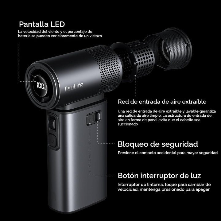 JISULIFE Ventilador Portátil de Mano Ultra2 9000mAh, Máx 25 Hrs, 5...