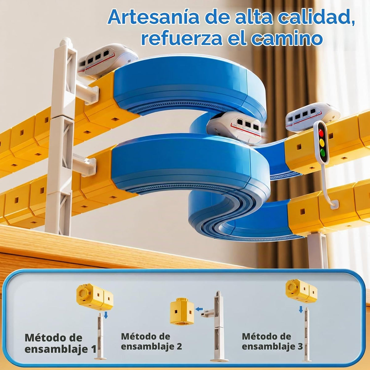 Electric Train Set para Kids 52PCS, 3D Gravity-Defying Flexible Cube Race Track Toy Railroad Block Kit para Kid Educational Stem Train Toys Gift para Boys&Girls 3 4 5 6 7 8 Years Old