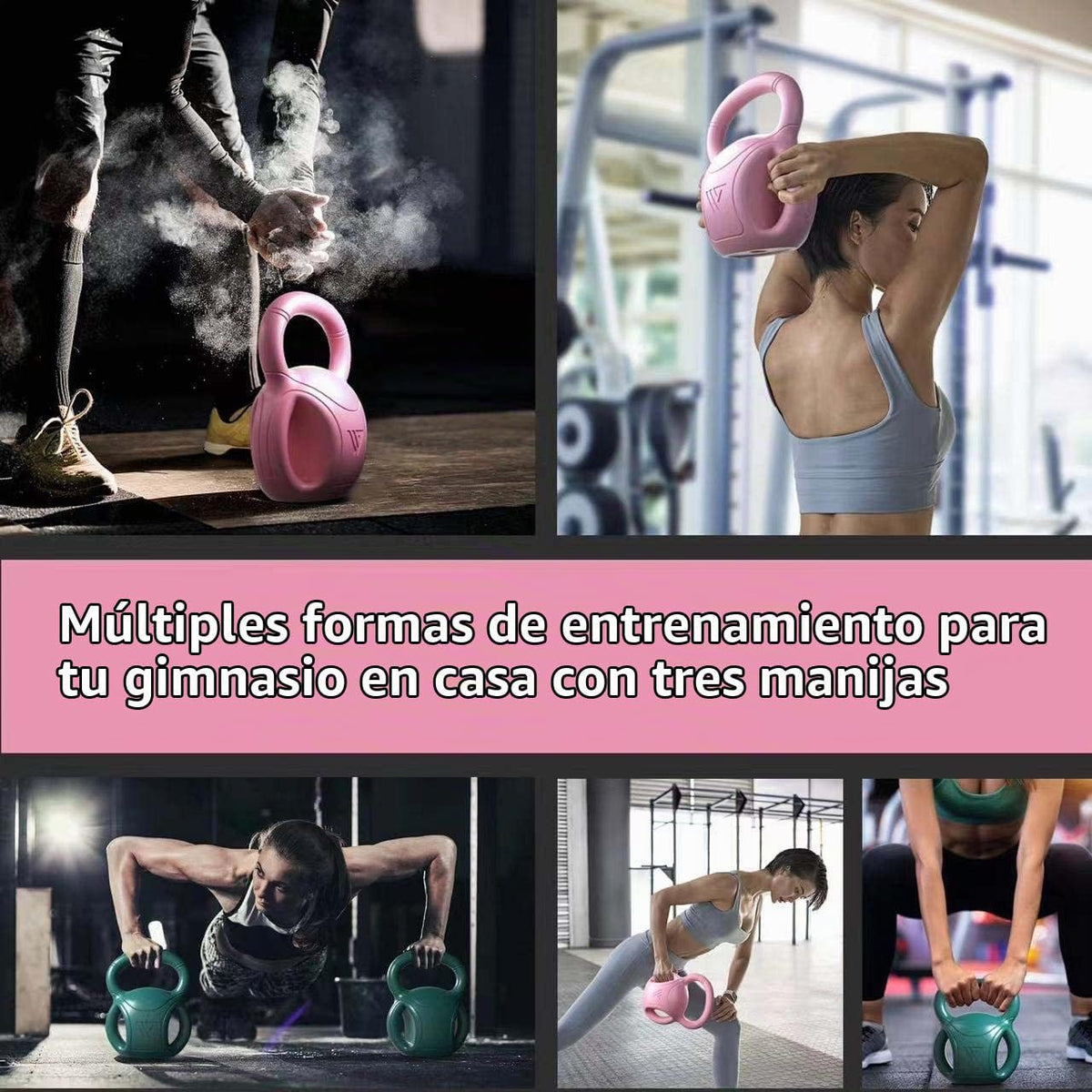 RUNWE - Juego de pesas rusas con 3 asas - Peso para mujeres, opciones de 5, 10, 15 y 20 libras para giros rusos, ejercicio abdominal, levantamiento de pesas y ejercicio de fitness core para gimnasio