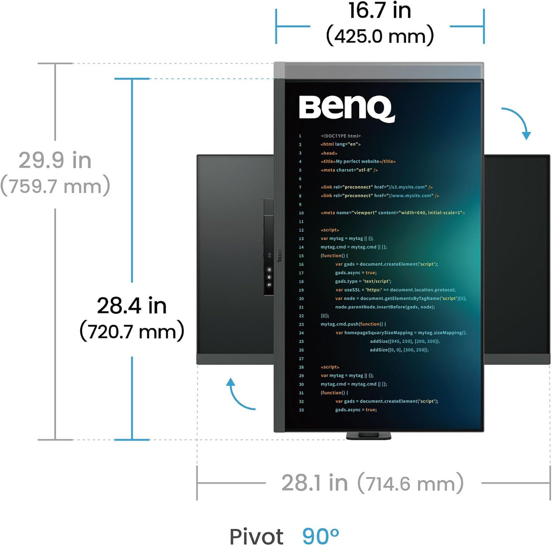 BenQ RD320UA Monitor de programación 4K 3840x2160 de 32 pulgadas co...