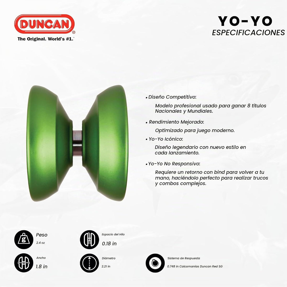 Duncan Toys Barracuda Unresponsive - Yoyó profesional de aluminio, color
