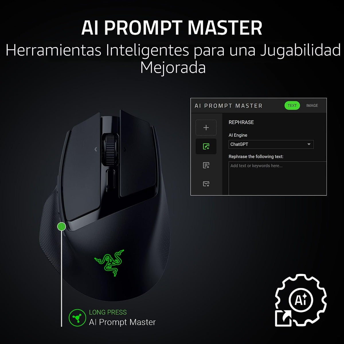 Razer Basilisk Mobile Portátil Ergonómico Ratón Inalámbrico para Ga...