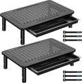 BONTEC Paquete de 2 soportes elevadores ajustables para monitor con cajón