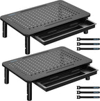 BONTEC Paquete de 2 soportes elevadores ajustables para monitor con cajón