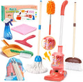 Meland Juego de limpieza para niños de 8 piezas con aspiradora de juguete y