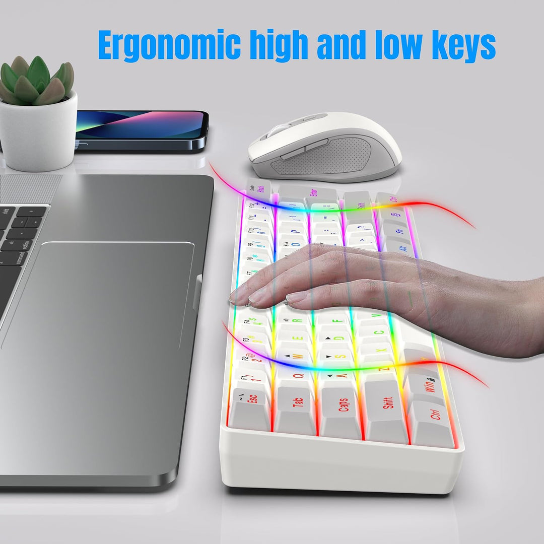 Snpurdiri Combo de teclado y mouse inalámbricos para juegos de 2.4G...