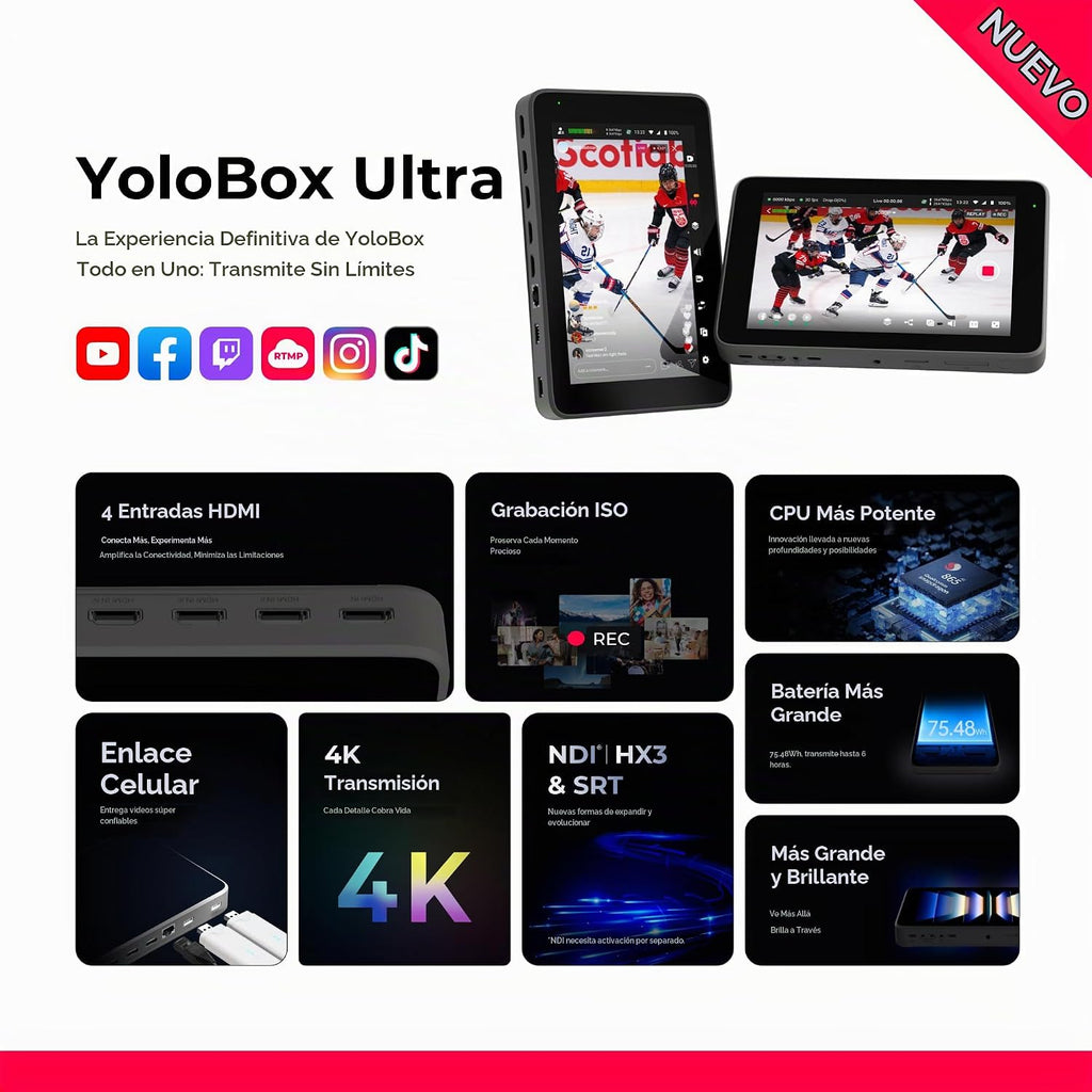 YoloBox Ultra, Horizontal/Vertical NDI Live Streaming Equipment