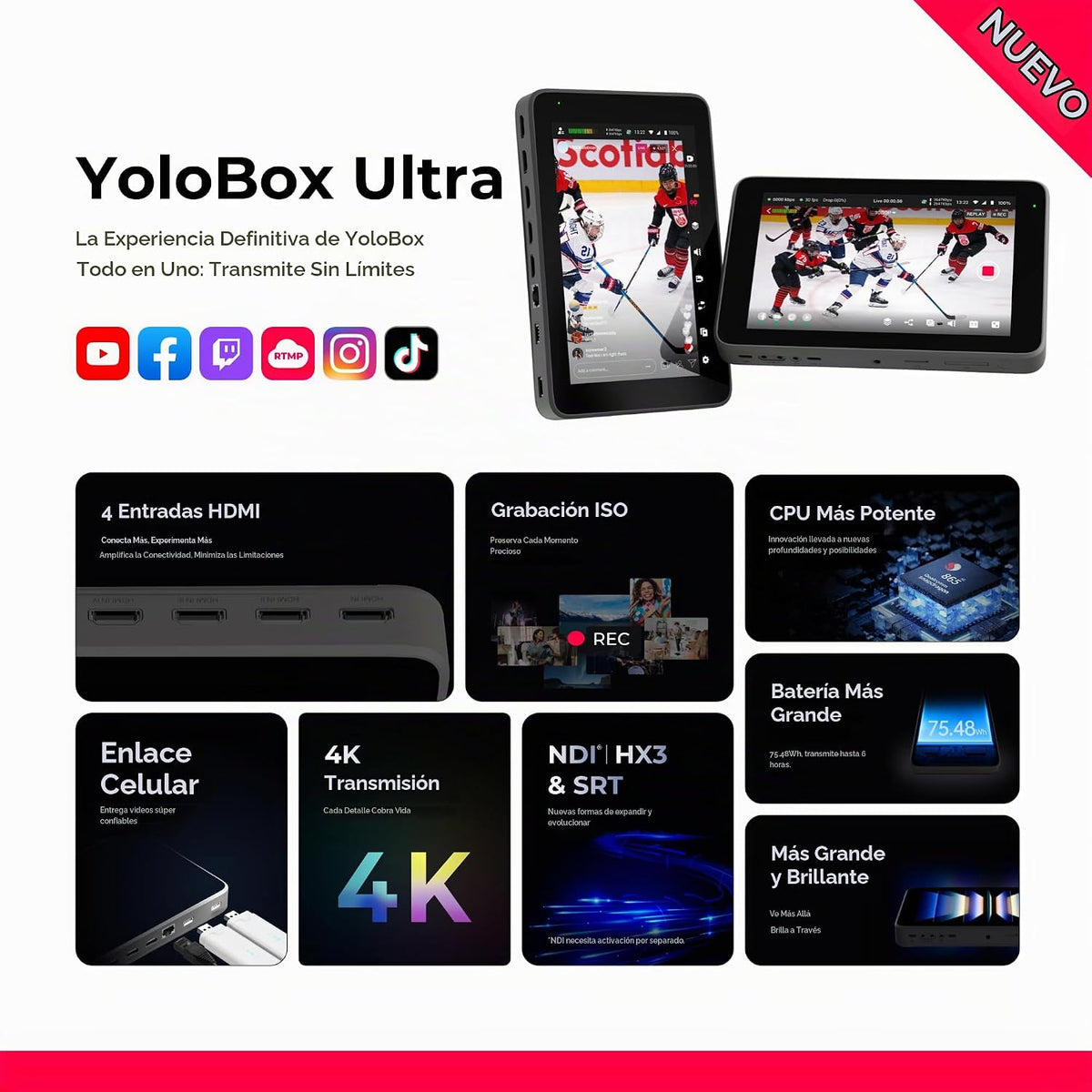 YoloBox Ultra, Horizontal/Vertical NDI Live Streaming Equipment