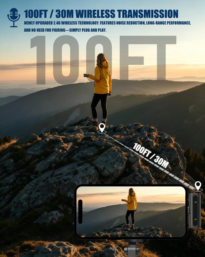 JCHIEN Micrófono inalámbrico para iPhone\/teléfono Android - Mini m...