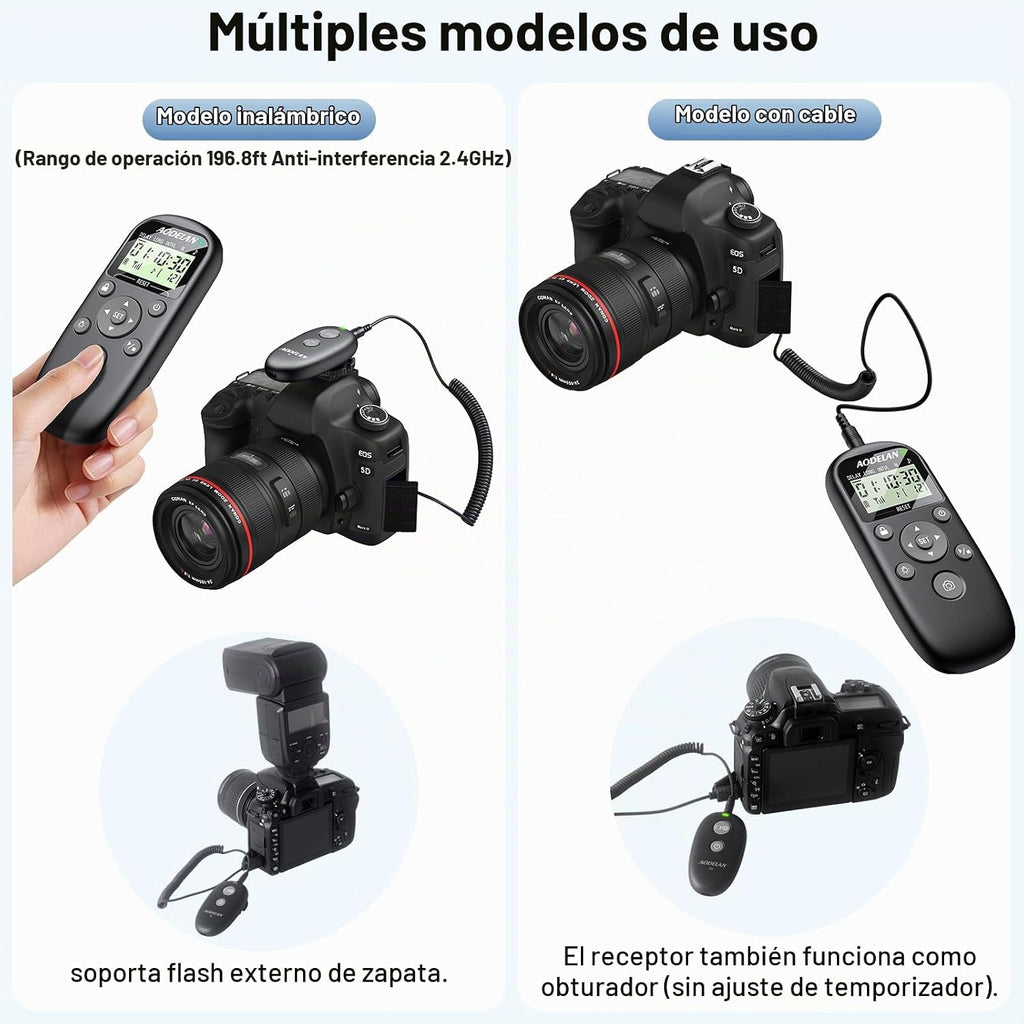 para cámara Nikon liberación remota recargable del obturador con