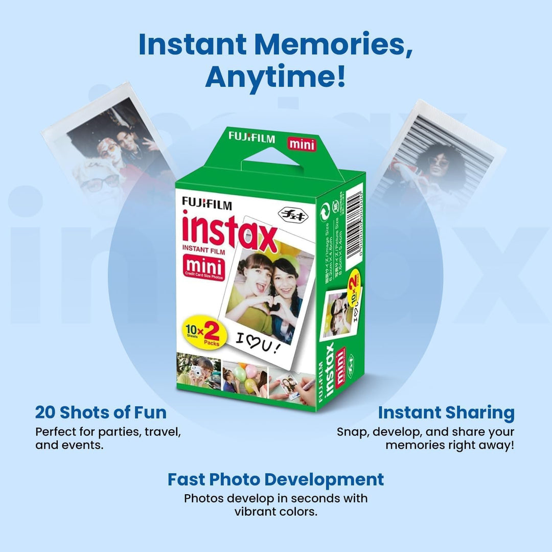 Fujifilm Película instantánea Instax Mini, 60 disparos (10 hojas x...