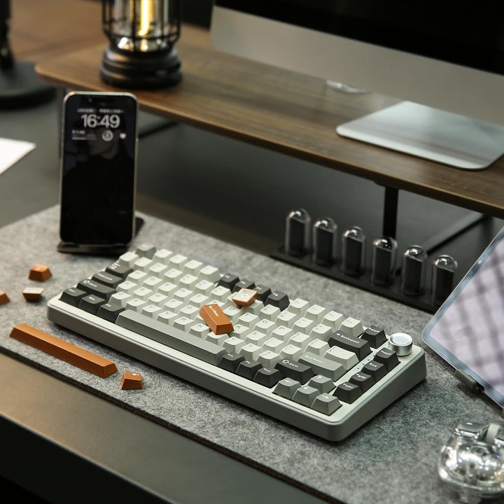 YUNZII Teclado Mecánico Inalámbrico B75 PRO, Diseño 75% con Perilla...