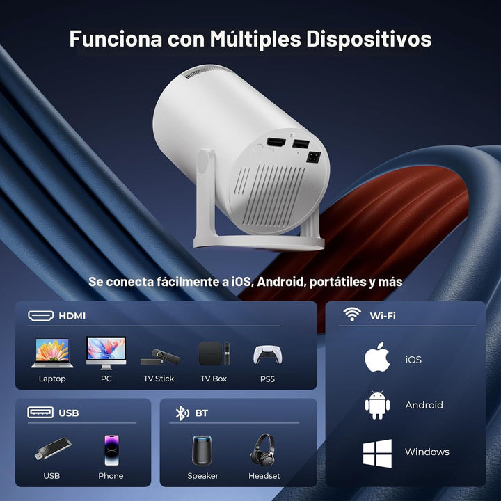 [Aplicaciones integradas] ClokoWe Mini proyector con WiFi y Bluetoo...