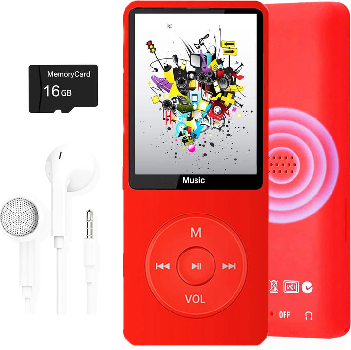 MP3 Player, Music Player with 16GB Micro SD Card, Build-in Speaker\...