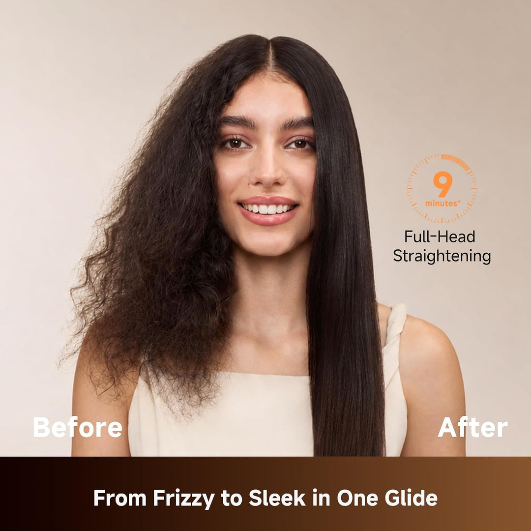 Dreame Voya Hair Straightener Brush, PTC Heating Straightening Comb...