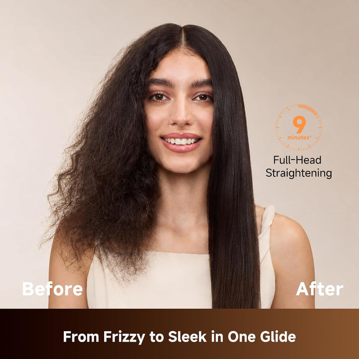 Dreame Voya Hair Straightener Brush, PTC Heating Straightening Comb...