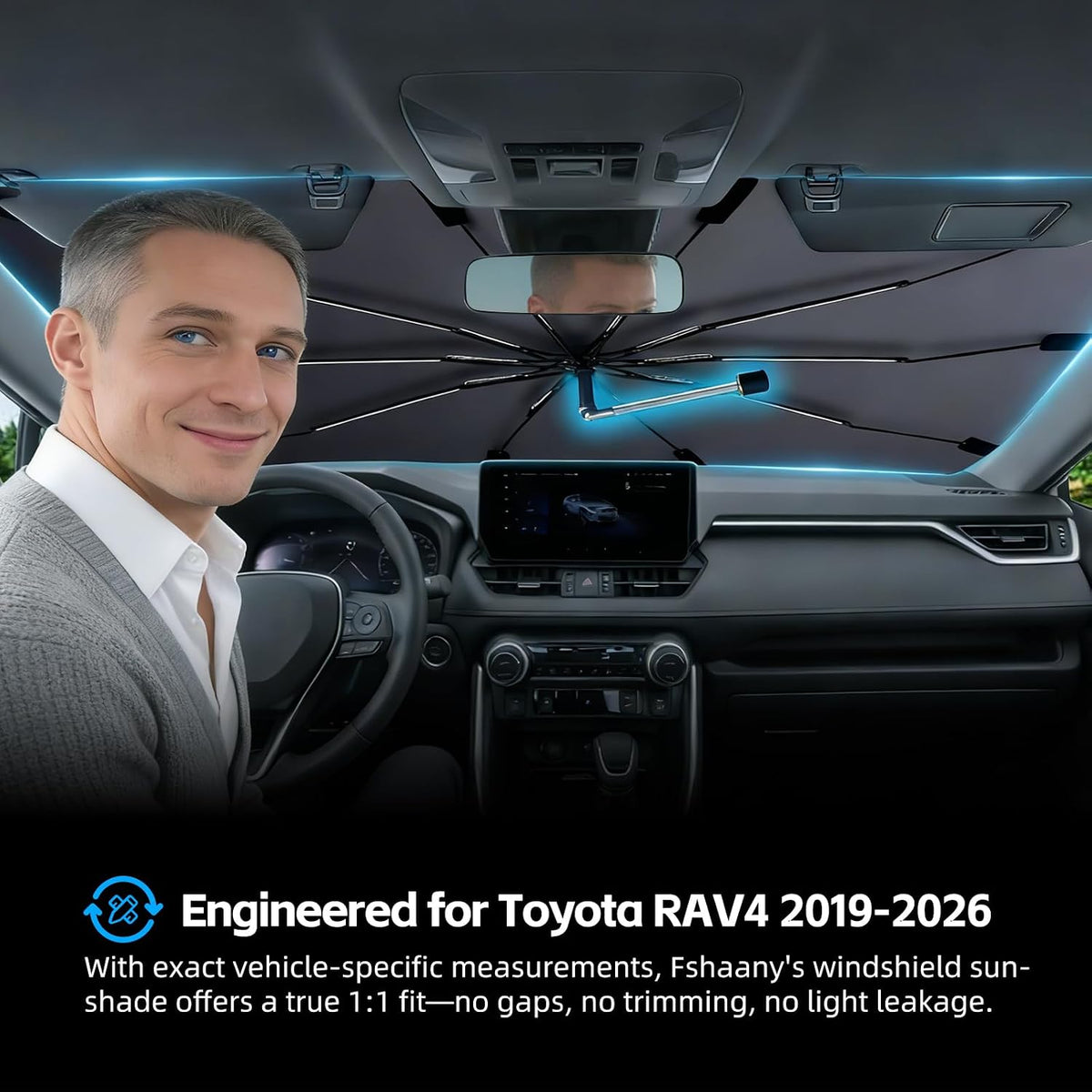 Parasol para parabrisas para Toyota RAV4 2026-2019 Protector de ventana