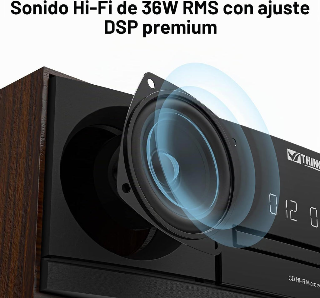 Sistema estéreo para el hogar Bluetooth con reproductor de CD
