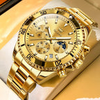 OLEVS Relojes para hombre, de cara grande, de acero inoxidable, resistente al agua, con fecha, analógicos, de cuarzo, modernos, de negocios, relojes de pulsera para hombre