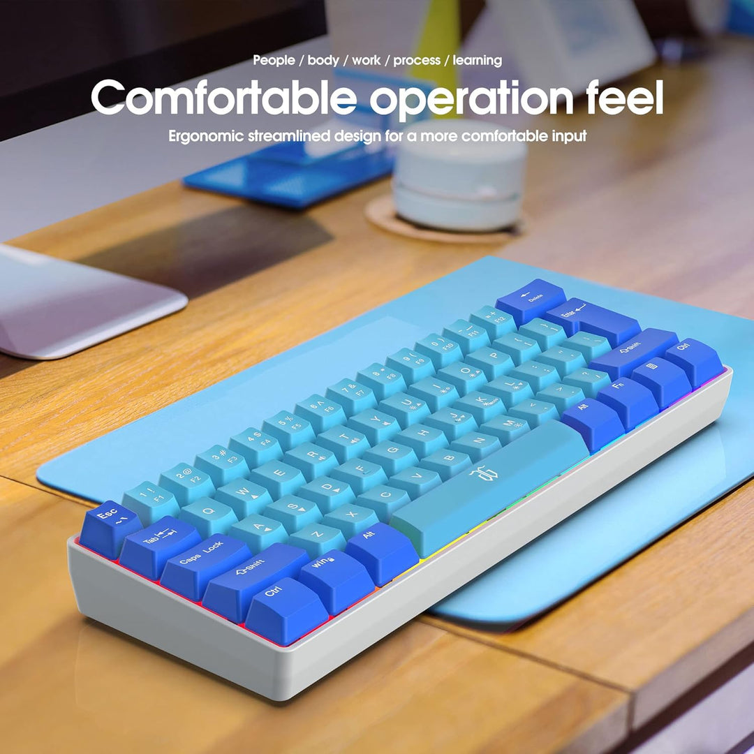Snpurdiri - Teclado para videojuegos 60% con cable, mini teclado ul...