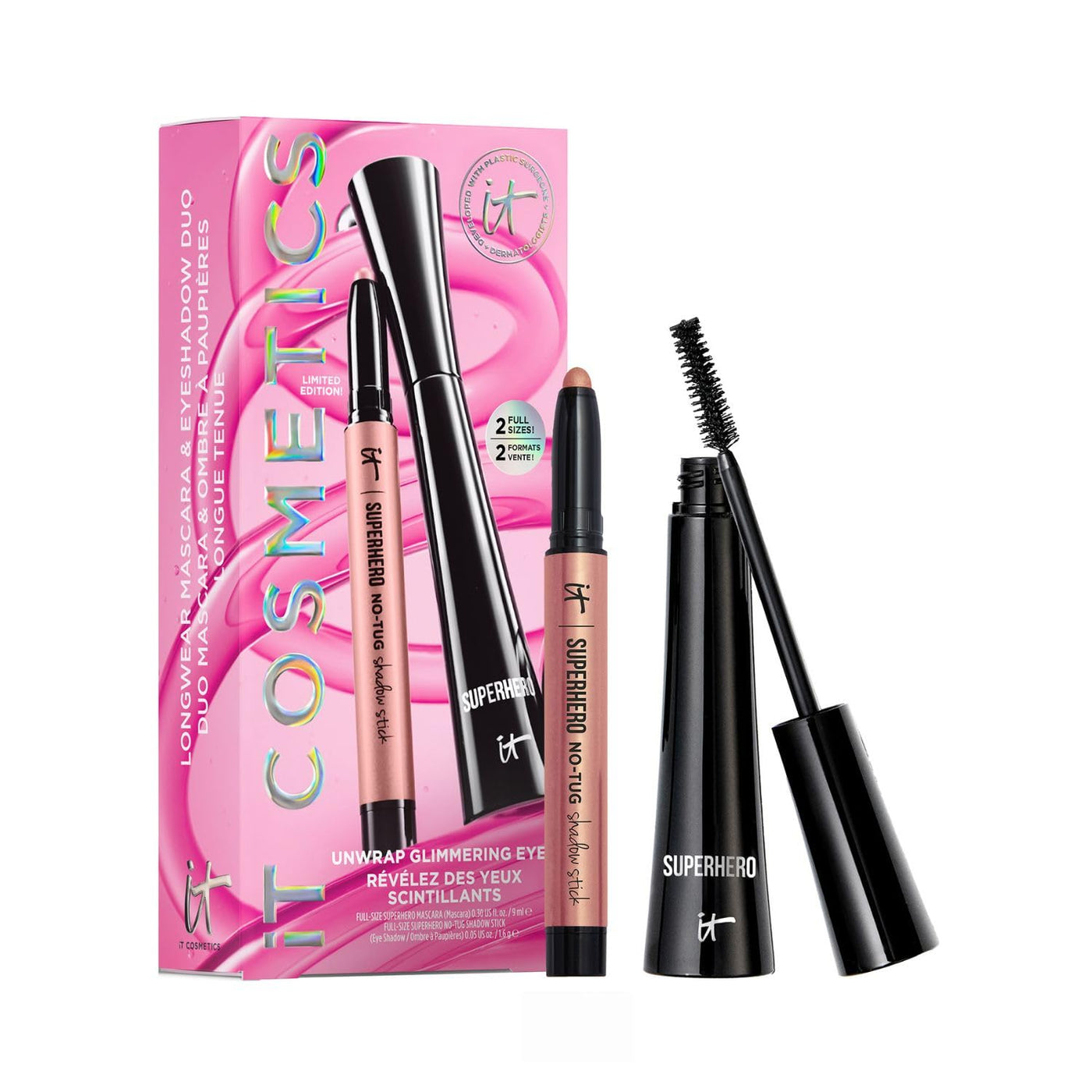 IT Cosmetics Unwrap - Juego de 2 piezas de máscara de ojos brillant...