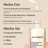 Honest Beauty Hydrogel - Suero de ácido hialurónico de hidratación...