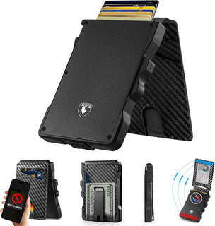 GSOIAX Billetera para hombres con bloqueo RFID, tarjeta emergente i...