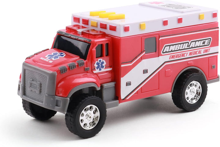 Mighty Fleet Toughest Minis - Juguete de ambulancia de